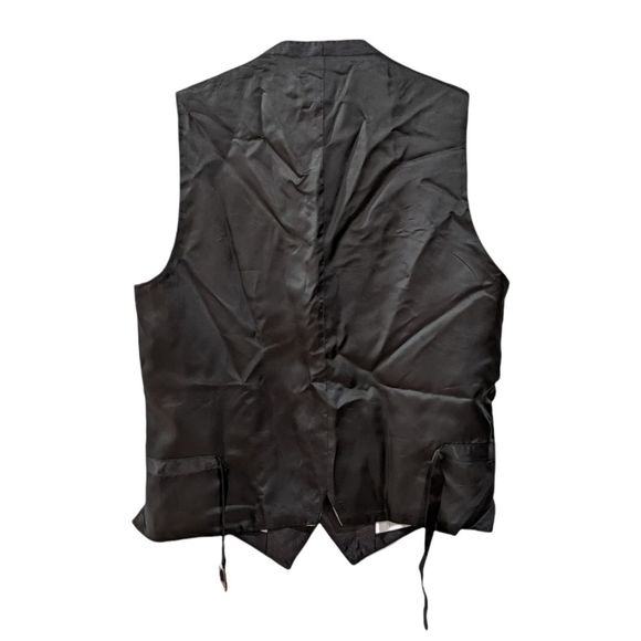 Zara Men's Classy Formal Black Wool & Silk Blend 5 Buttoned Vest Size M - Picture 2 of 7